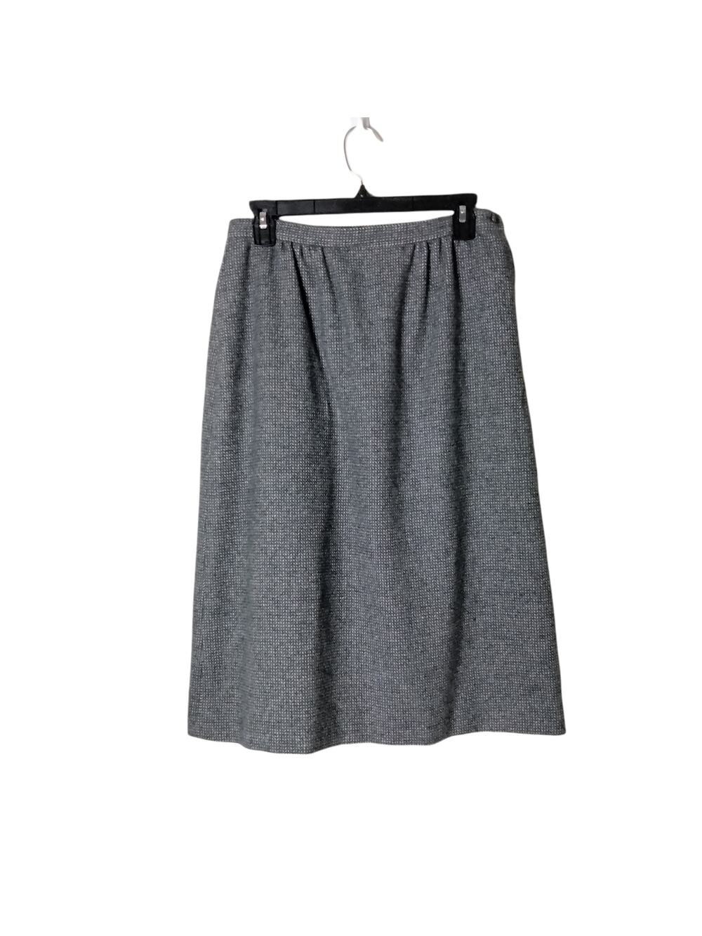 Vintage Pendleton Wool Midi Skirt Pure Virgin Wool Made USA Size 12 Grey Twill